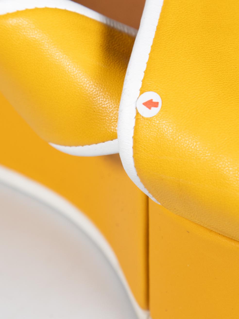 Clergerie Yellow Leather Platform Sandals Size IT 36.5 5