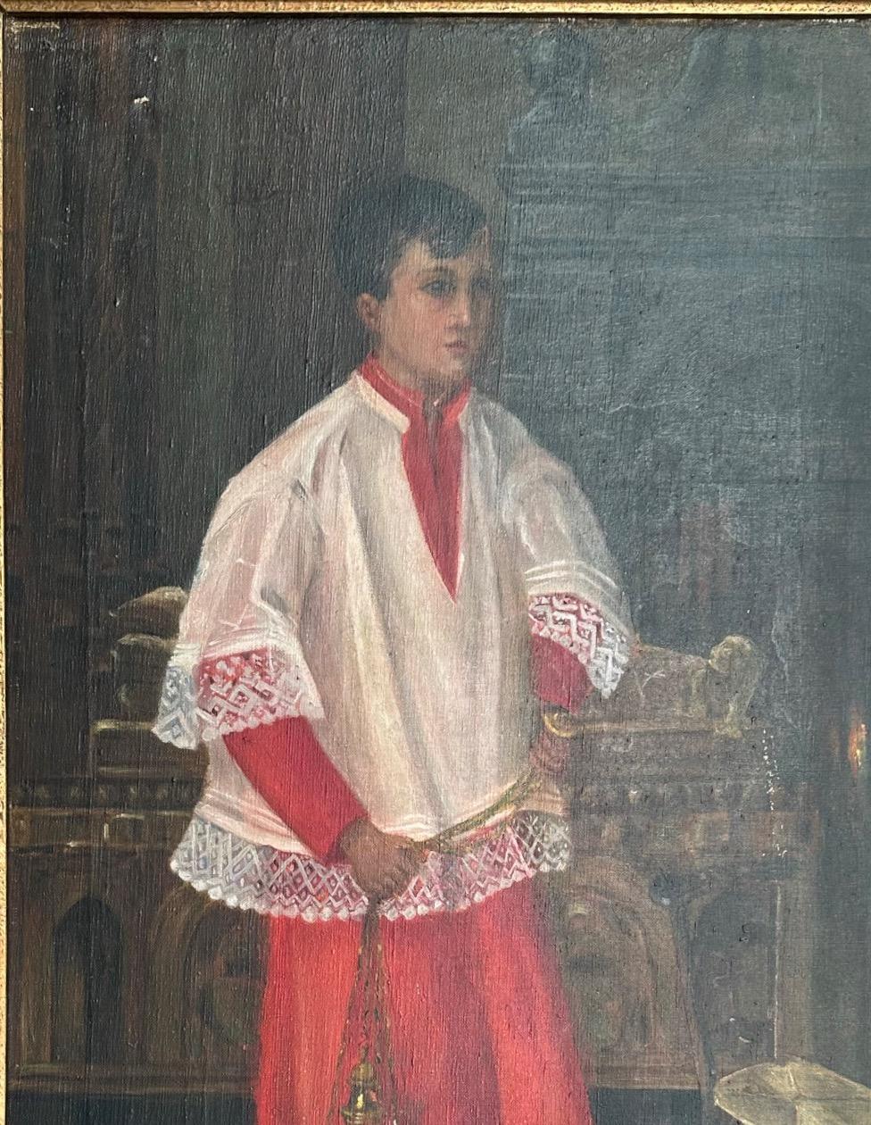 Spanish Cleric Boy Oil Painting For Sale