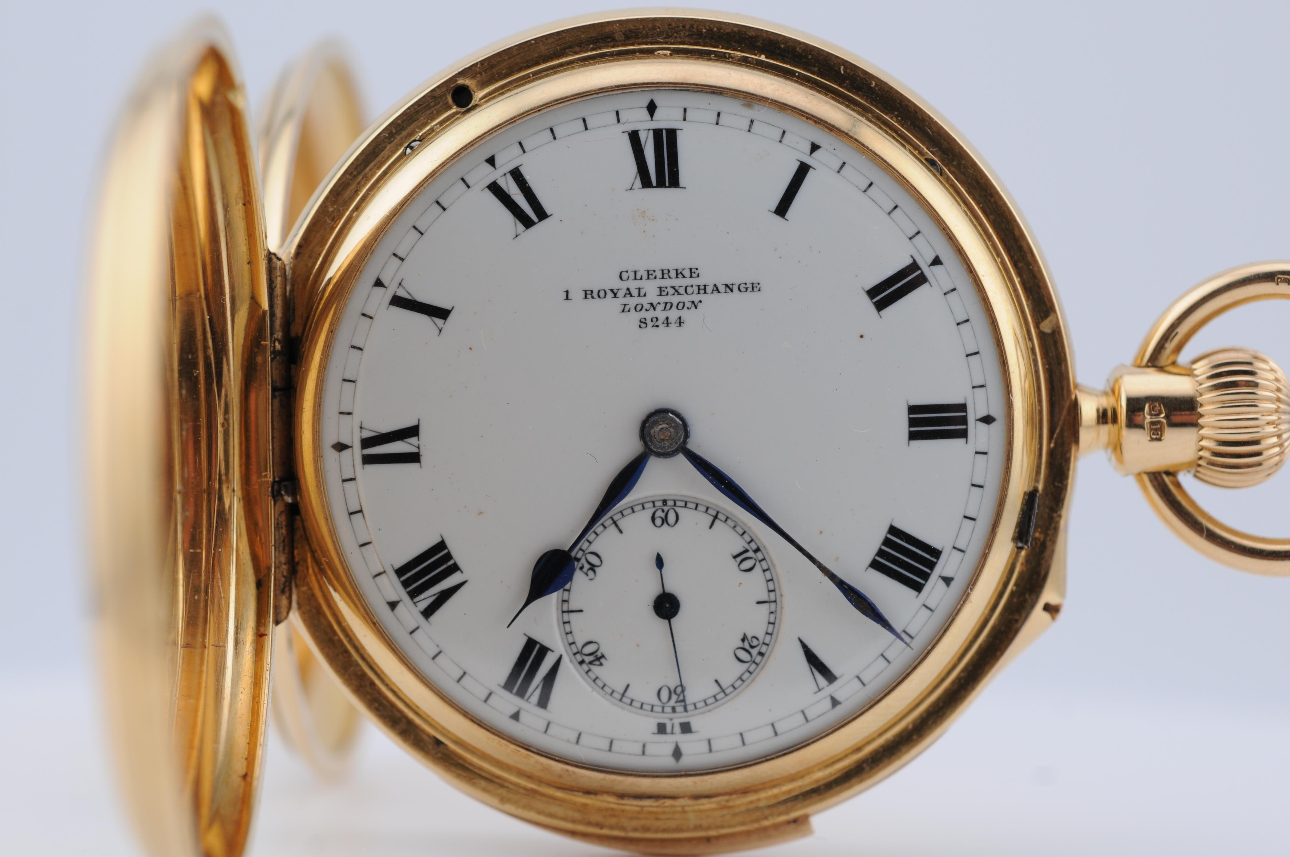 Clerke Royal Pocket Watch – 18K Solid Yellow Gold For Sale 10