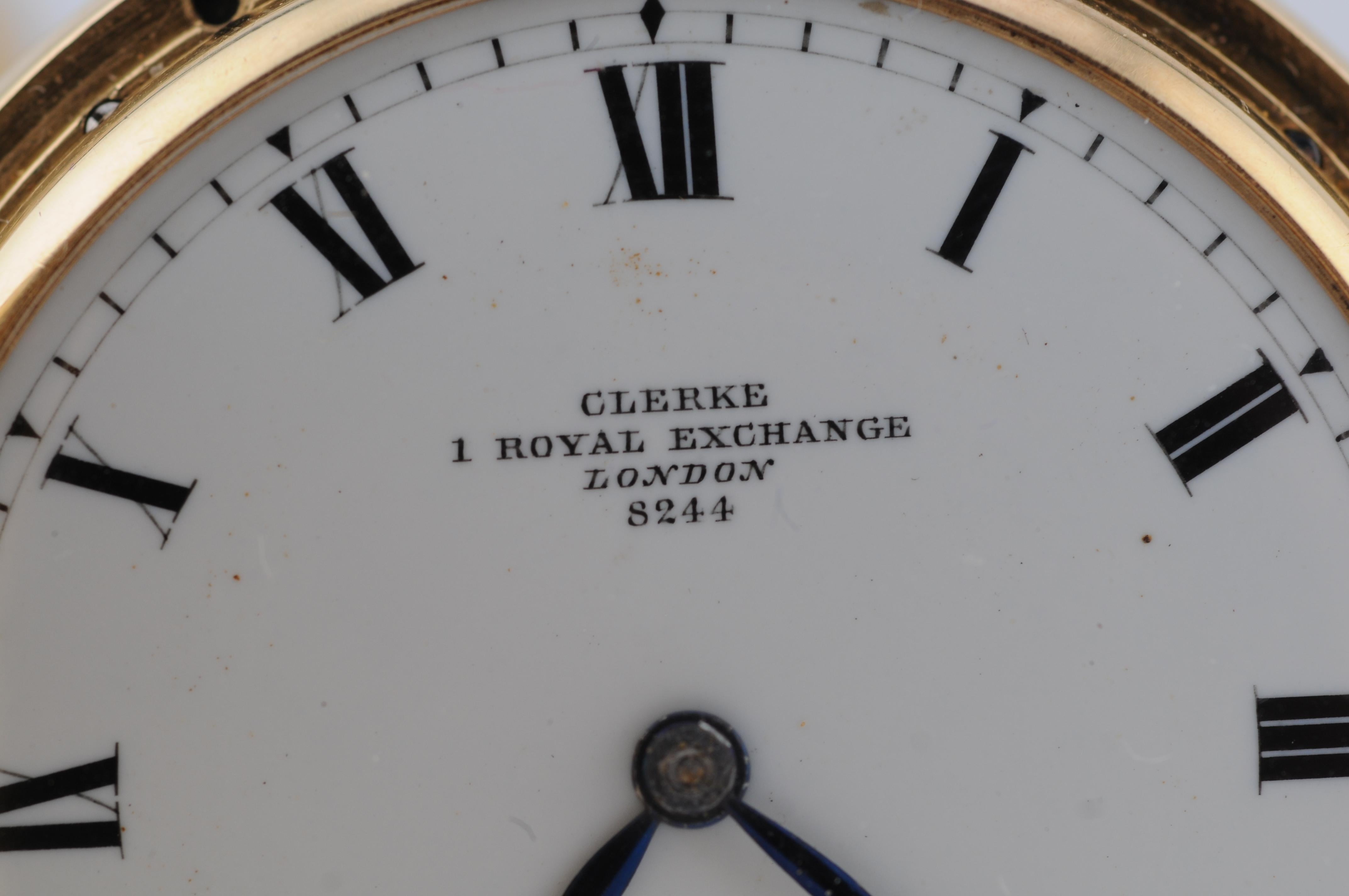 Clerke Royal Pocket Watch – 18K Solid Yellow Gold For Sale 11