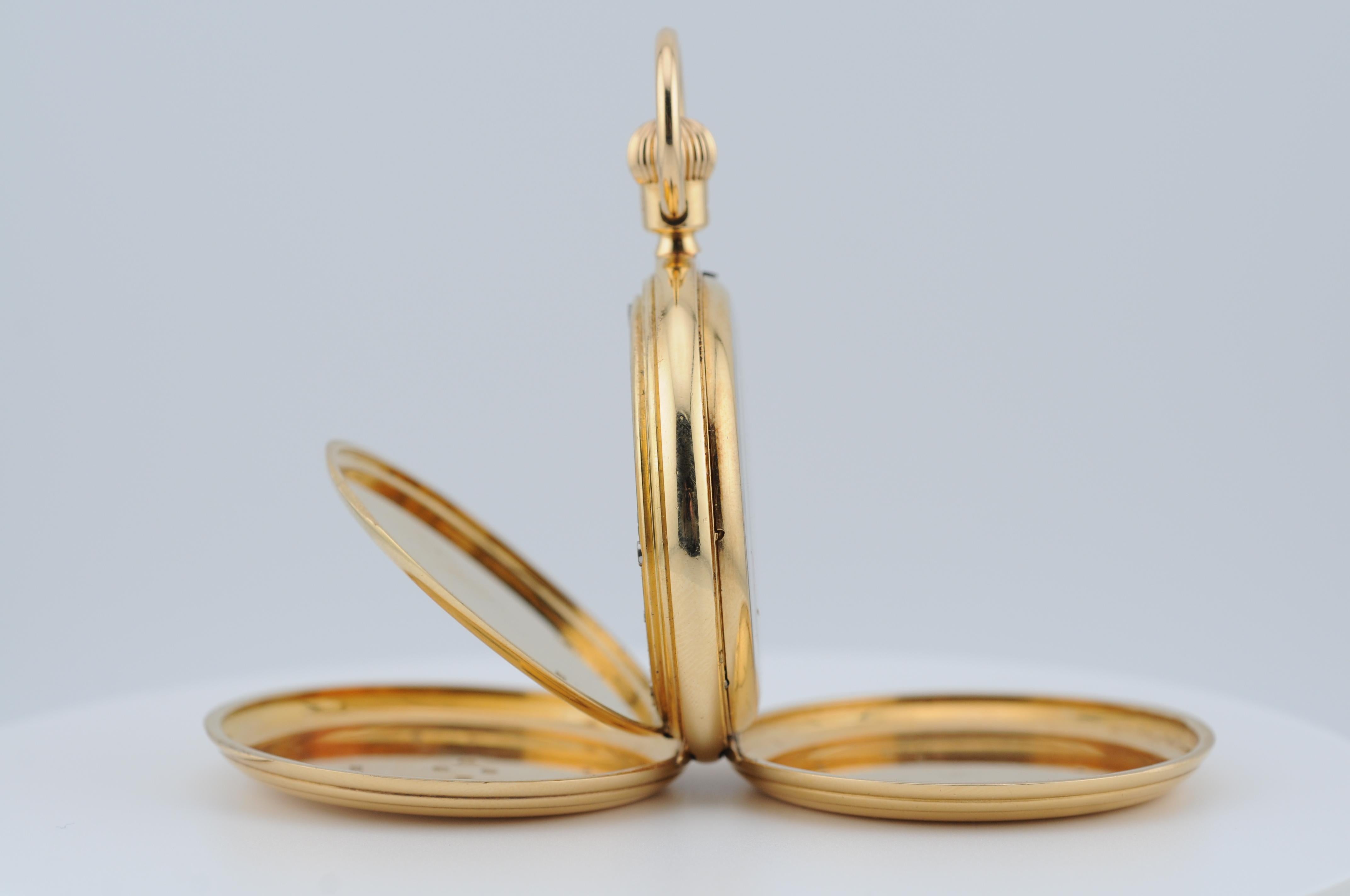 Clerke Royal Pocket Watch – 18K Solid Yellow Gold In Good Condition For Sale In Berlin, BE