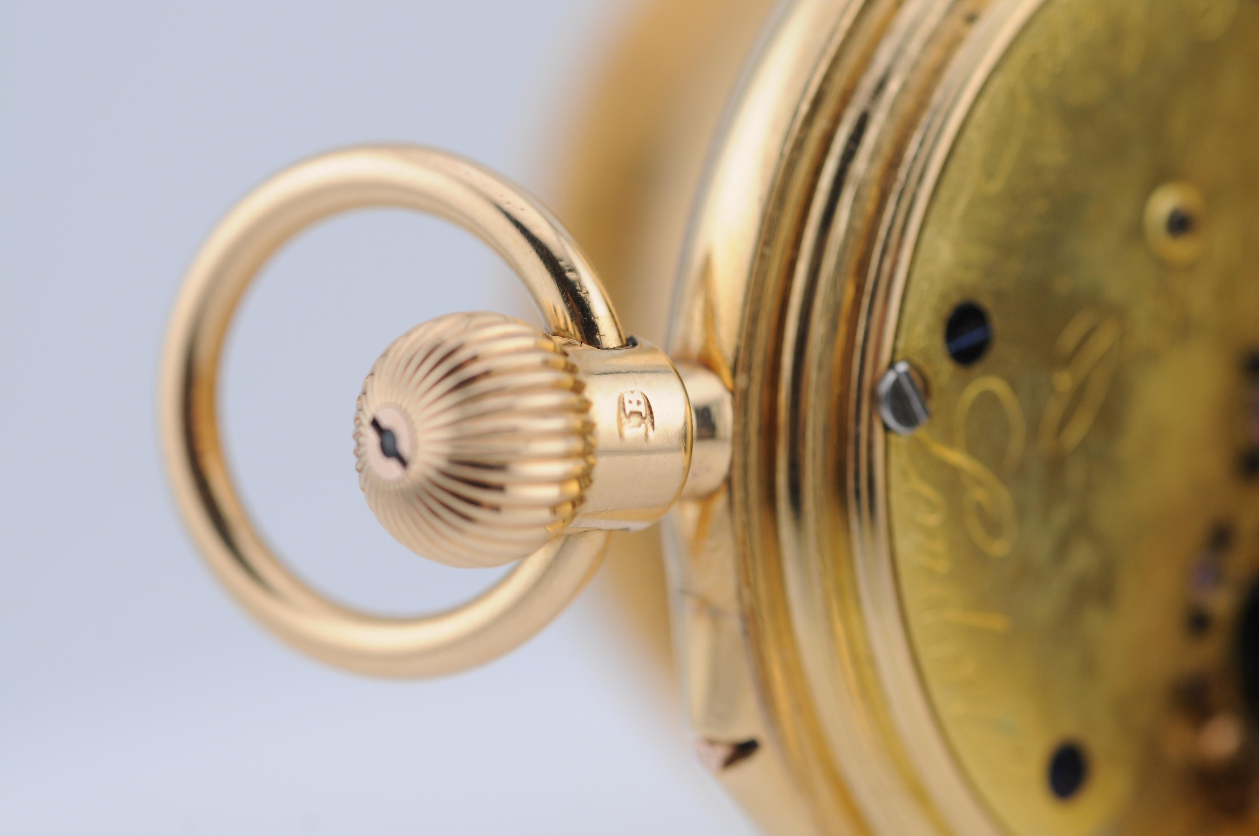Clerke Royal Pocket Watch – 18K Solid Yellow Gold For Sale 4