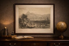 Clermont Ferrand France, Romantic Lithograph Landscape, Bichebois, 1849