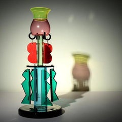 Clesitera Vase by Ettore Sottsass, Hand-Blown Murano Glass, Memphis 1986, Italy