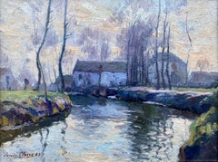 River Landscape, Louis Clesse, Brussels 1889 – 1961, Belgian Painter, Signed
