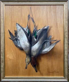 Vintage Trompe L’Oeil of Two Ducks, Louis Clesse, Brussels 1889 – 1961, Belgian Painter