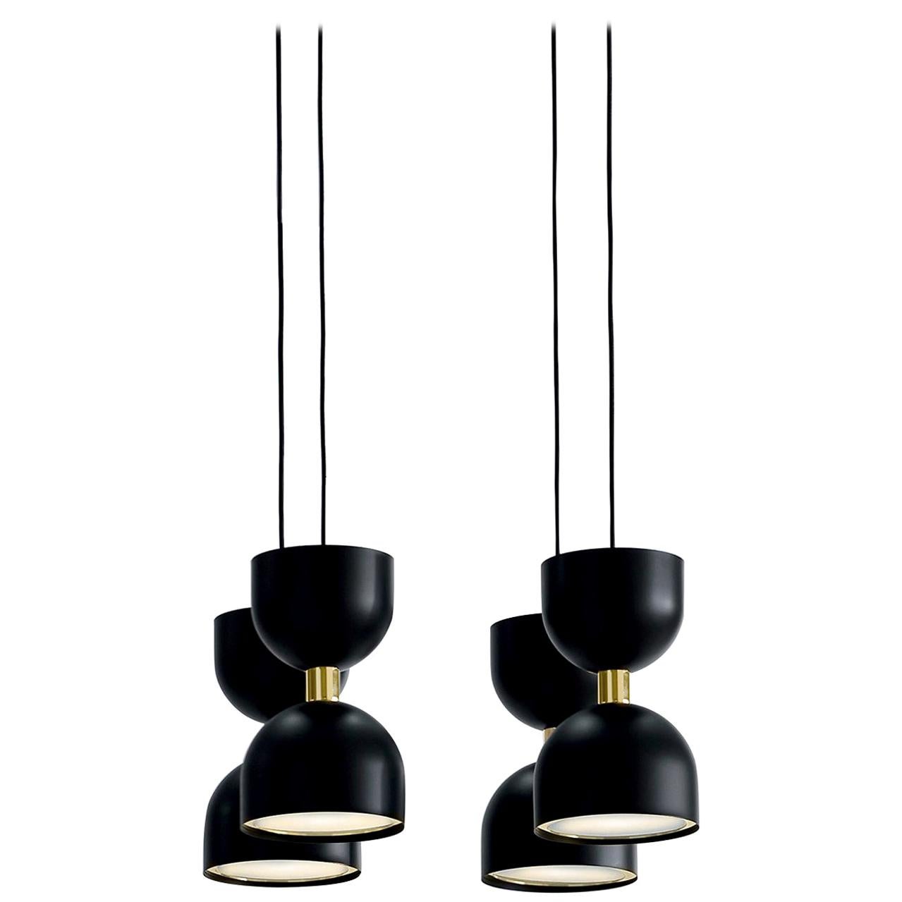 Clessidra Eight-Light Black Ceiling Lamp by Matteo Zorzenoni