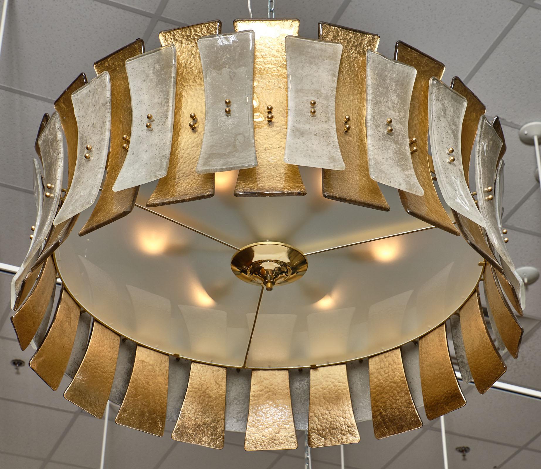 Contemporary “Clessidre” Murano Glass Chandelier For Sale