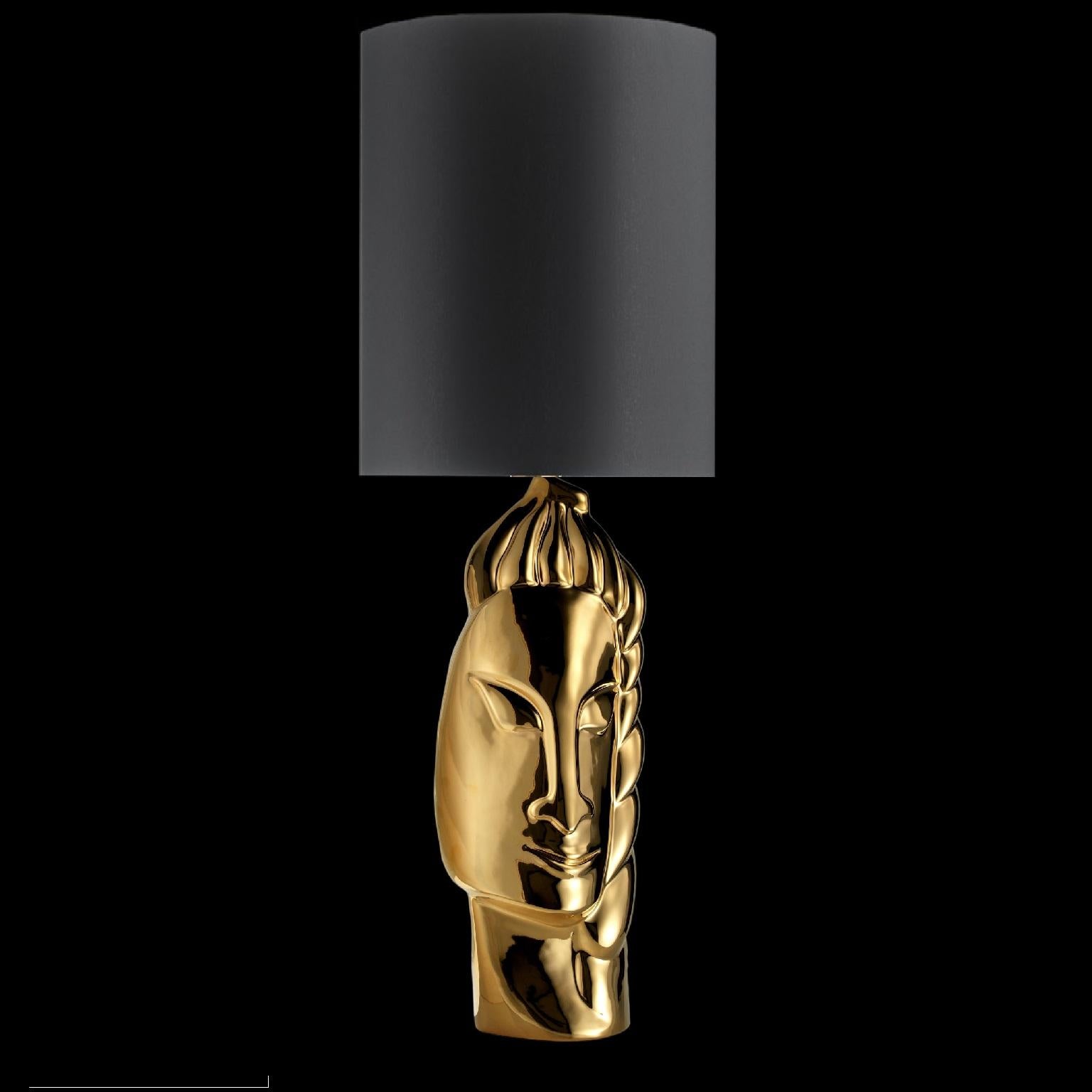 Cleta-Lampe, Keramiklampe, handgefertigt in Bronze (Moderne) im Angebot