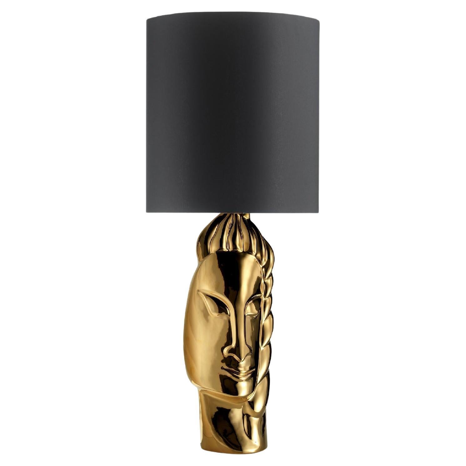Cleta-Lampe, Keramiklampe, handgefertigt in Bronze im Angebot