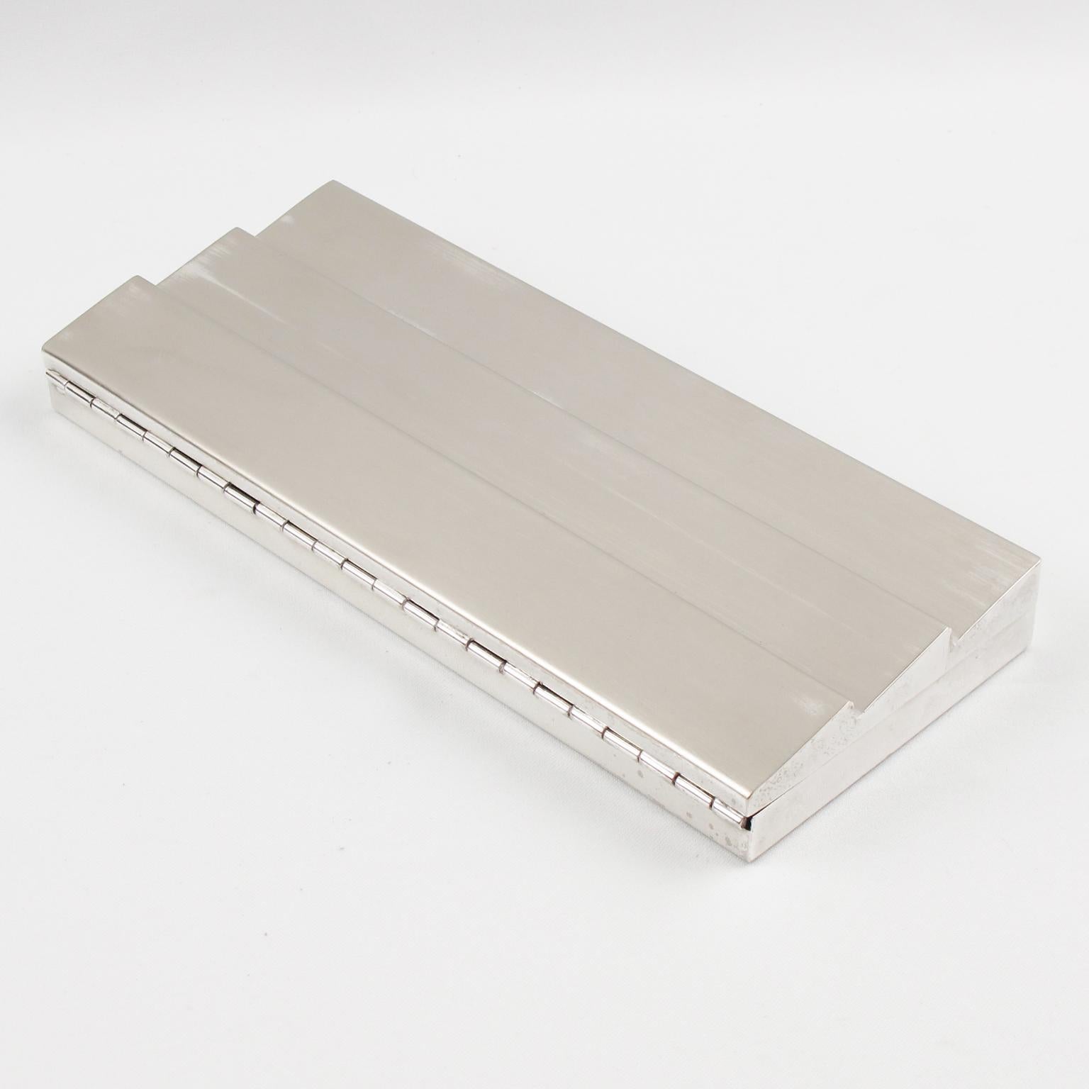 Late 20th Century Cleto Munari 1980s Modernist Silver Plate Decorative Box