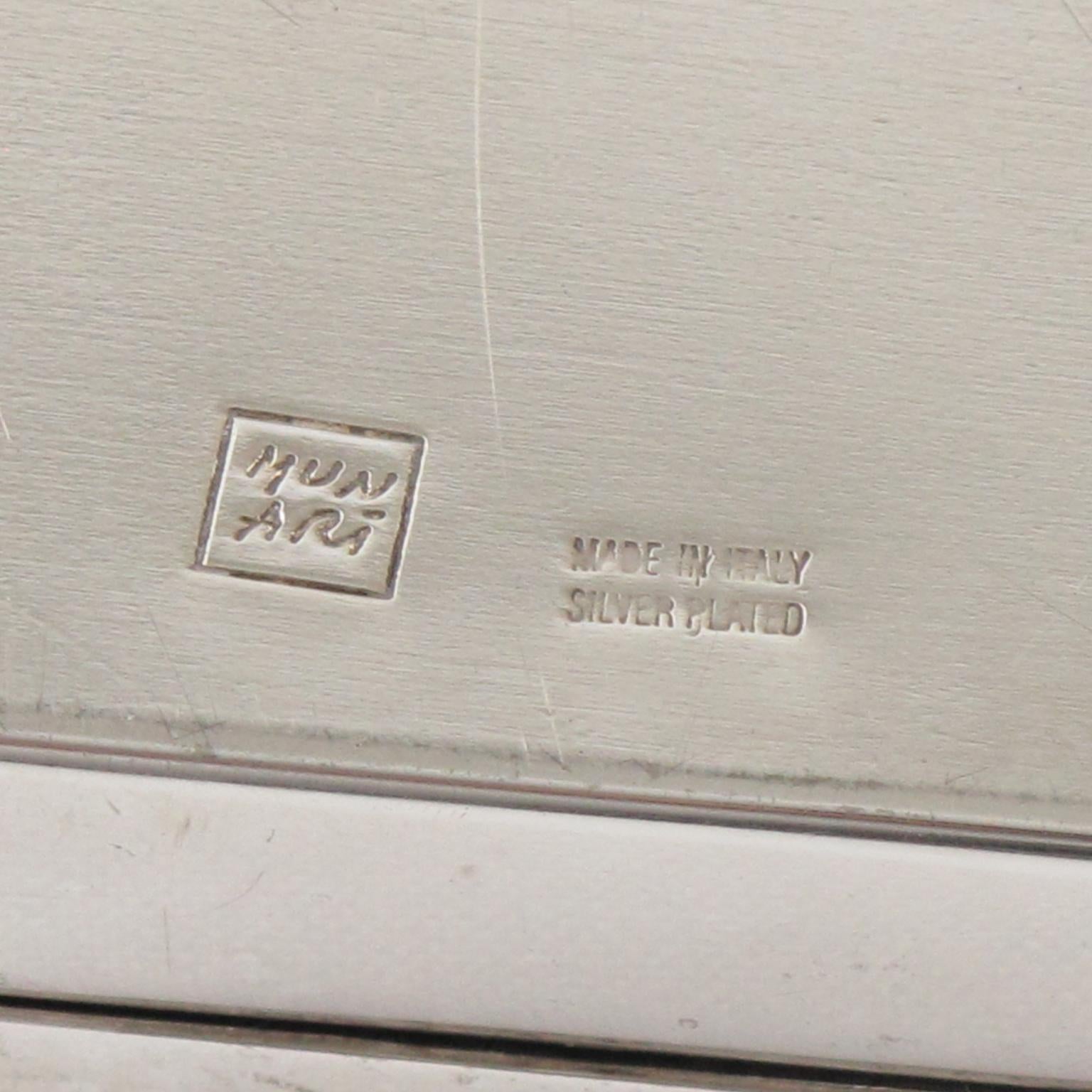 Cleto Munari 1980s Modernist Silver Plate Decorative Box 1