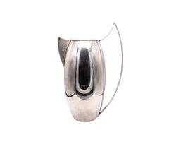 Cleto Munari 1985 Milano Architectural Water Pitcher Jar in Solid .925 Sterling