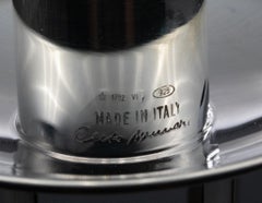 Cleto Munari 1985 Milano Pair of Modernist Geometric Candlesticks .925 Sterling