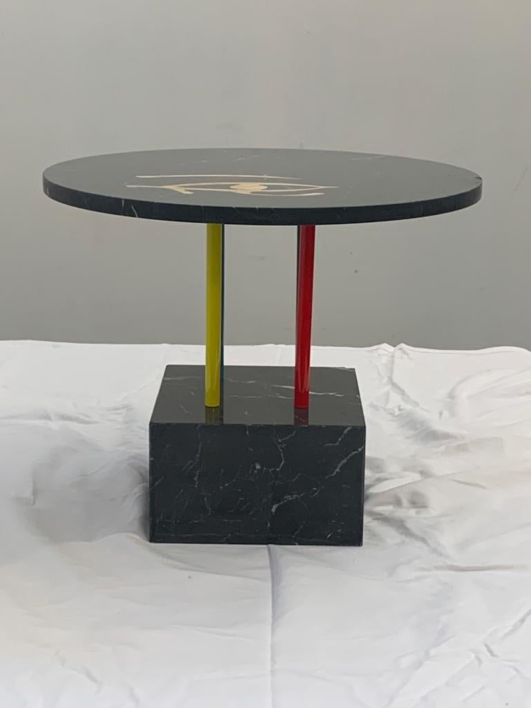 Cleto Munari Horus Coffee Table, Unique Piece with Inlaid Marble For Sale 3