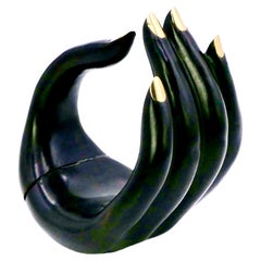 Cleto Munari Limited Edition 18K Gold and Ebony Cuff Bracelet, 2018