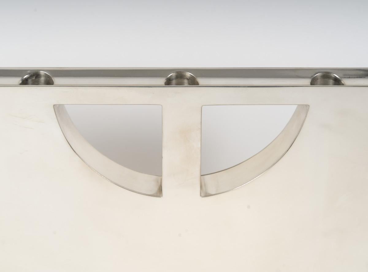 CLETO MUNARI - Modernist candlestick with seven solid silver candles Circa 1980 In condizioni ottime in vendita a SAINT-OUEN-SUR-SEINE, FR