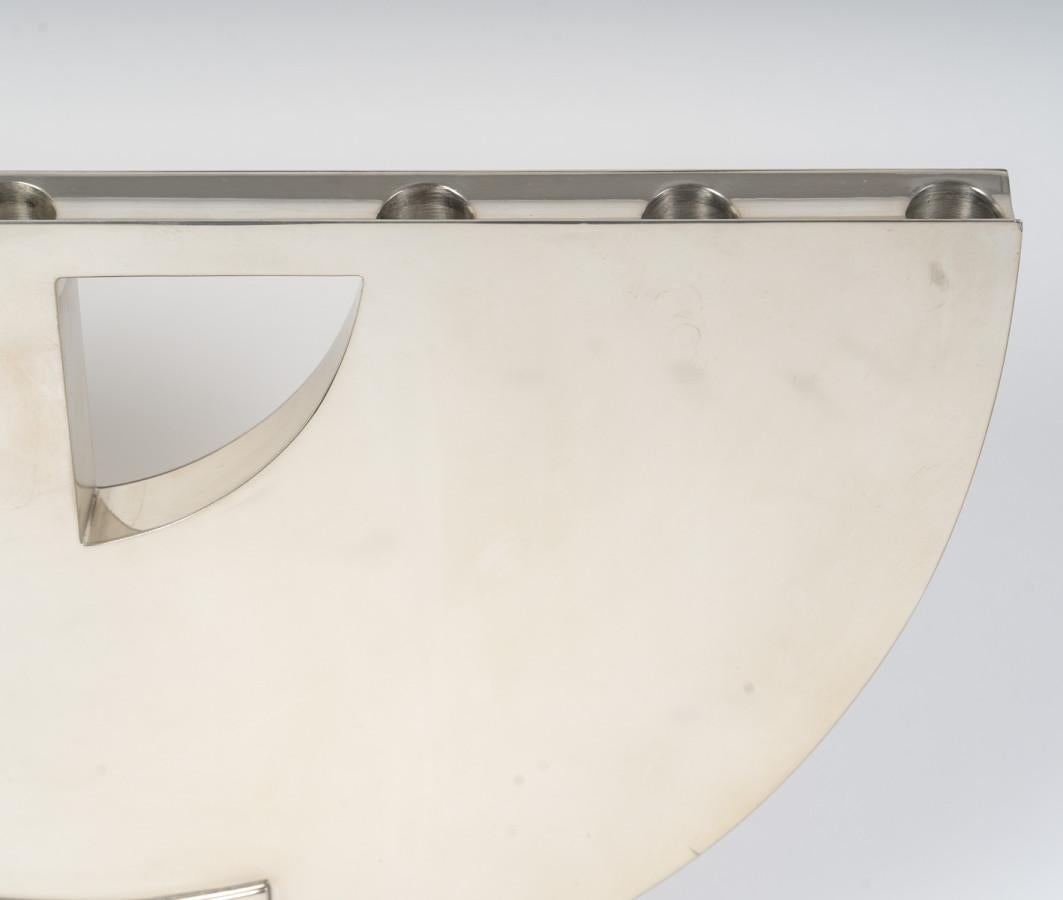 Argento CLETO MUNARI - Modernist candlestick with seven solid silver candles Circa 1980 in vendita