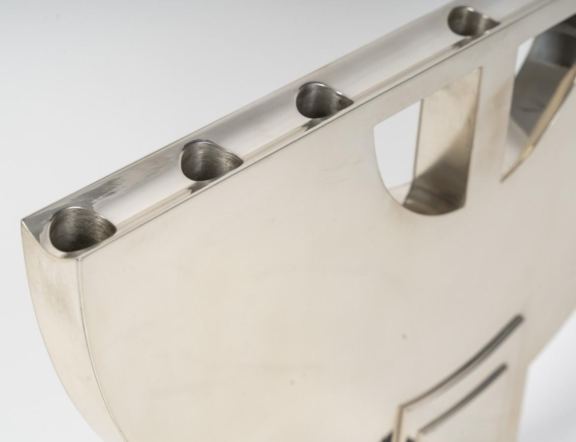 CLETO MUNARI - Modernist candlestick with seven solid silver candles Circa 1980 in vendita 2