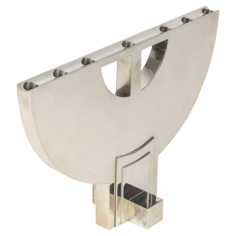 CLETO MUNARI - Modernist candlestick with seven solid silver candles Circa 1980 in vendita