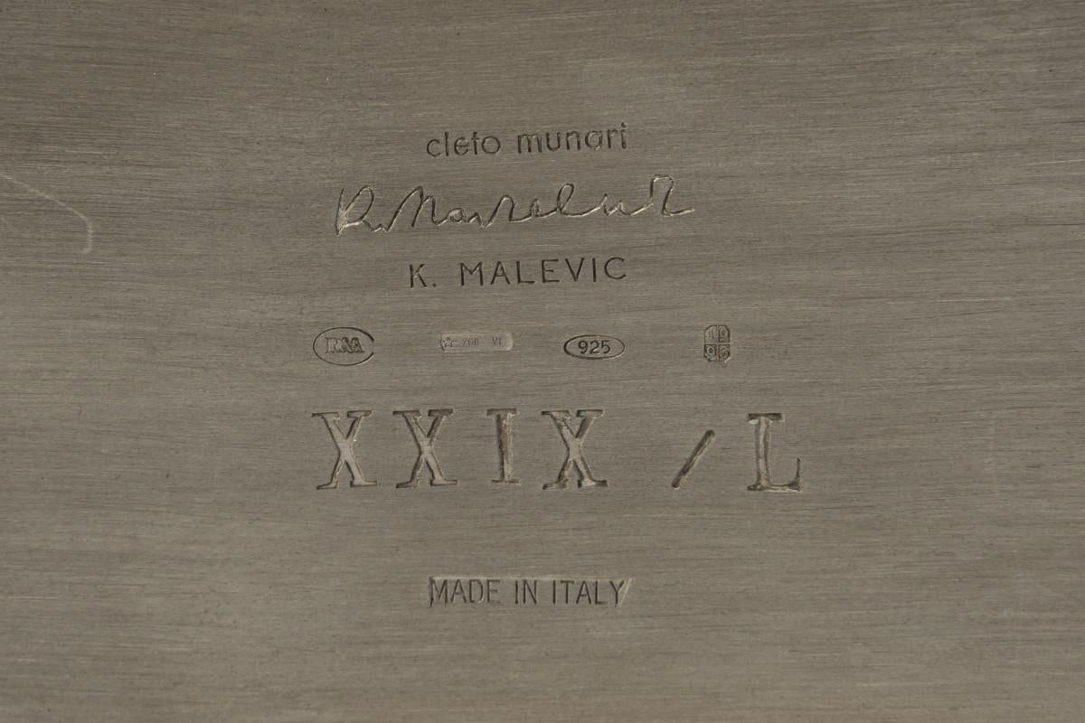 CLETO MUNARI “R&A” Solid silver jug Italy 1993 in vendita 5