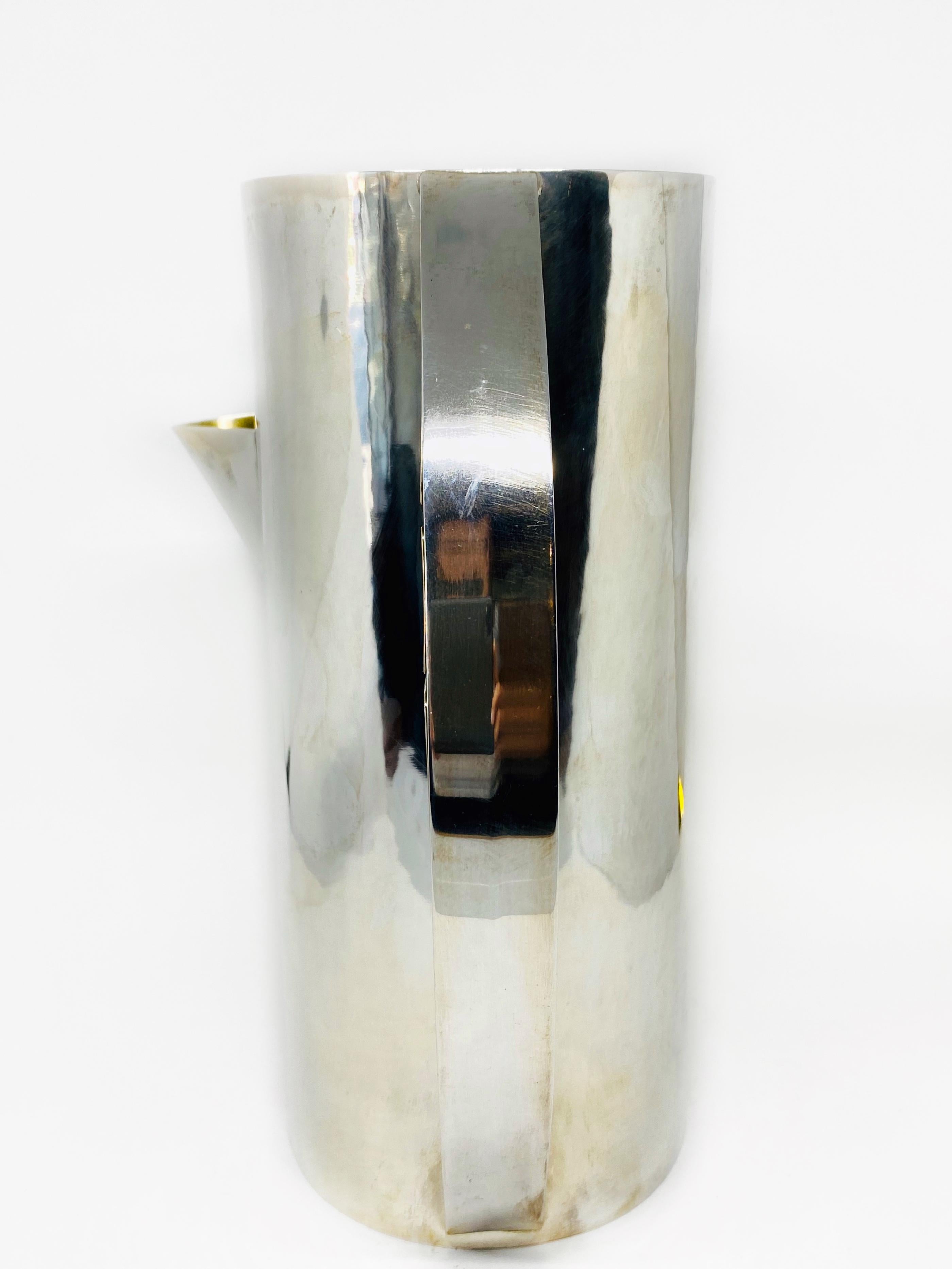 Women's or Men's Cleto Munari Silver and Gold Plated Water Pitcher by Carlo Scarpa 