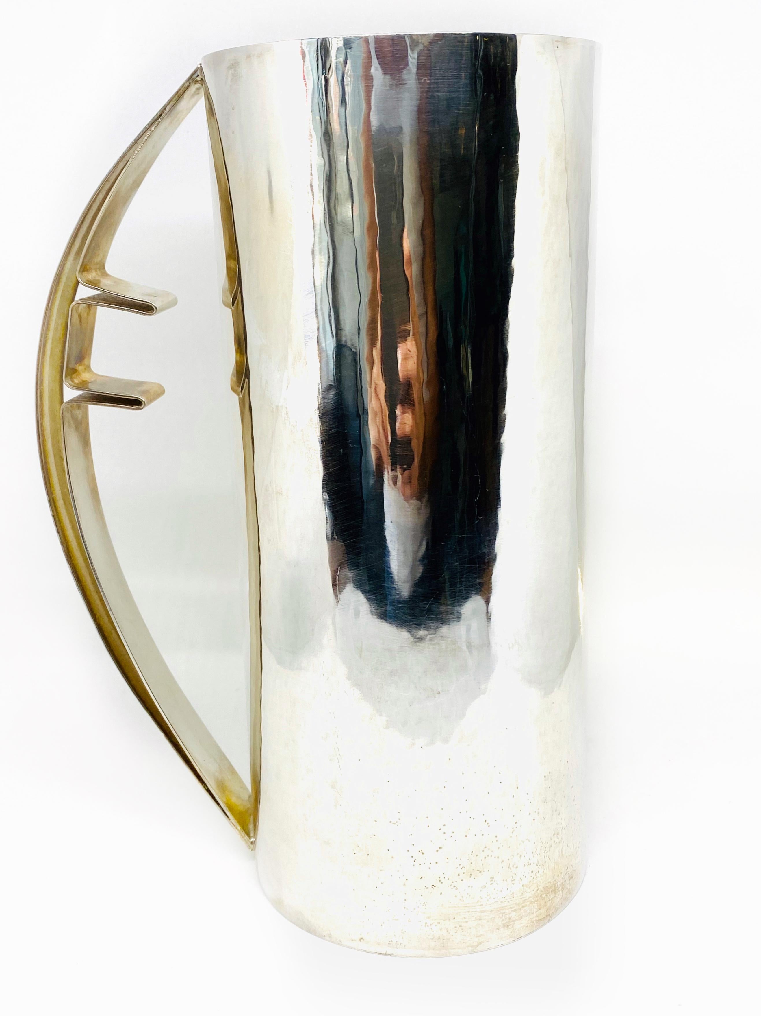 Cleto Munari Silver and Gold Plated Water Pitcher by Carlo Scarpa  1