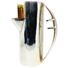 Cleto Munari Silver and Gold Plated Water Pitcher by Carlo Scarpa