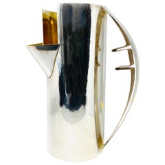 Vintage Cleto Munari Silver and Gold Plated Water Pitcher by Carlo Scarpa 