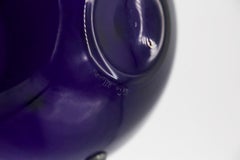 Cleto Munari Vintage Blue Glass Vase, Signed