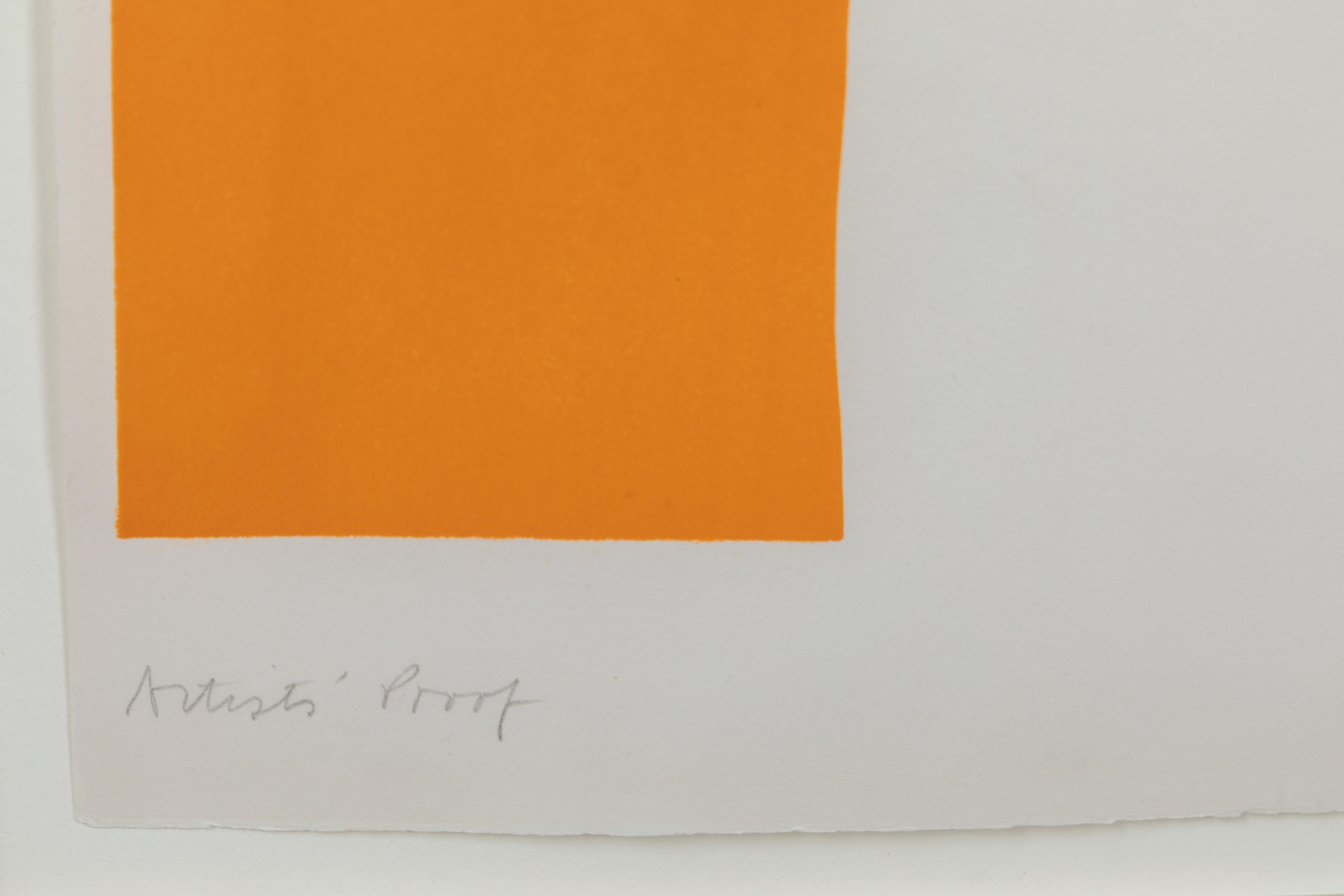 Cleve Gray, Amerikaner, 1918-2004, ohne Titel, (orange, chamois, schwarz mit blauem Rand), Lithografie, Künstlerabzug, mit Bleistift signiert. Maße: Blatt 30 x 23, gerahmt und plexiglasiert 33 x 25,5.
Provenienz: Aus der persönlichen Sammlung von