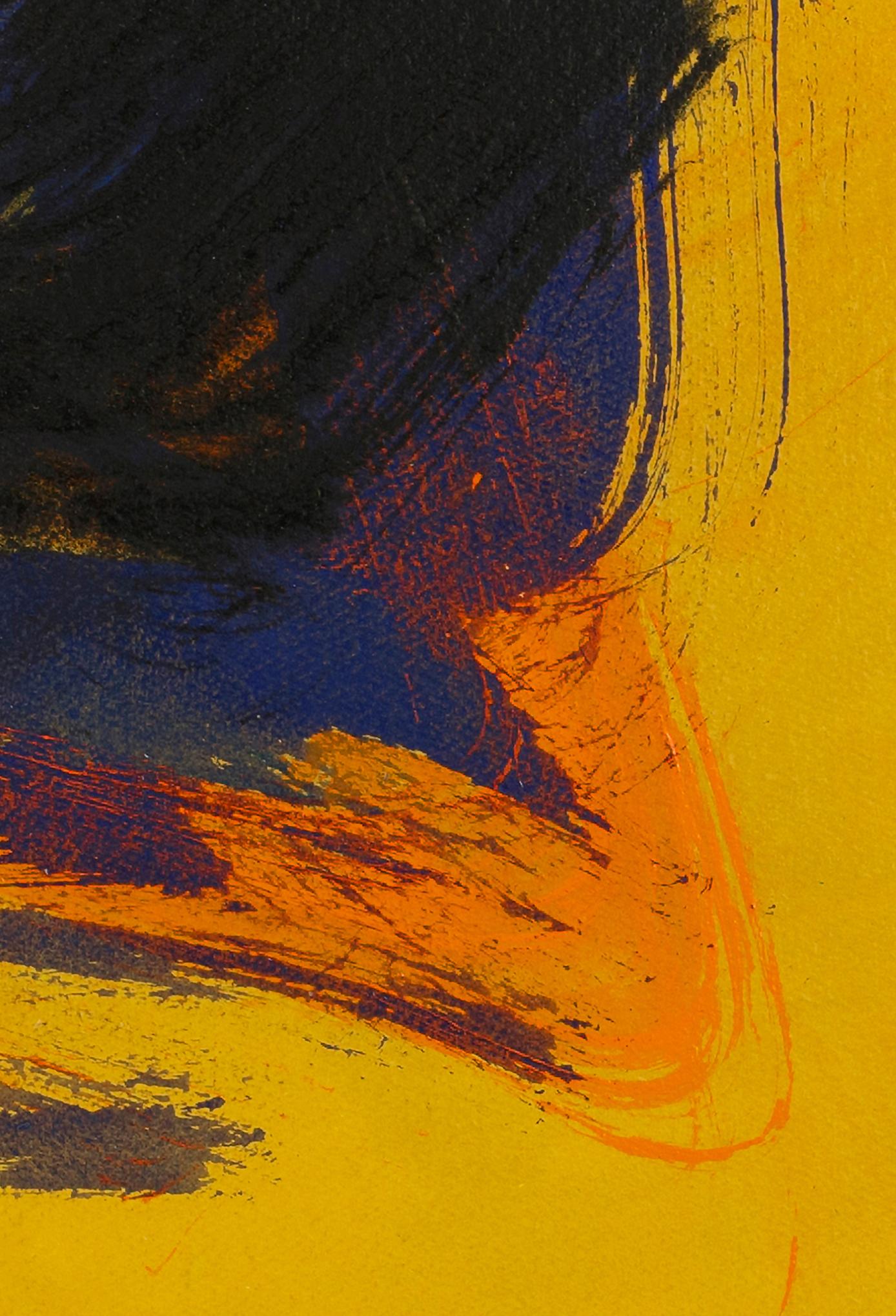 Studie: Ocker, Schwarz (Orange), Abstract Painting, von Cleve Gray