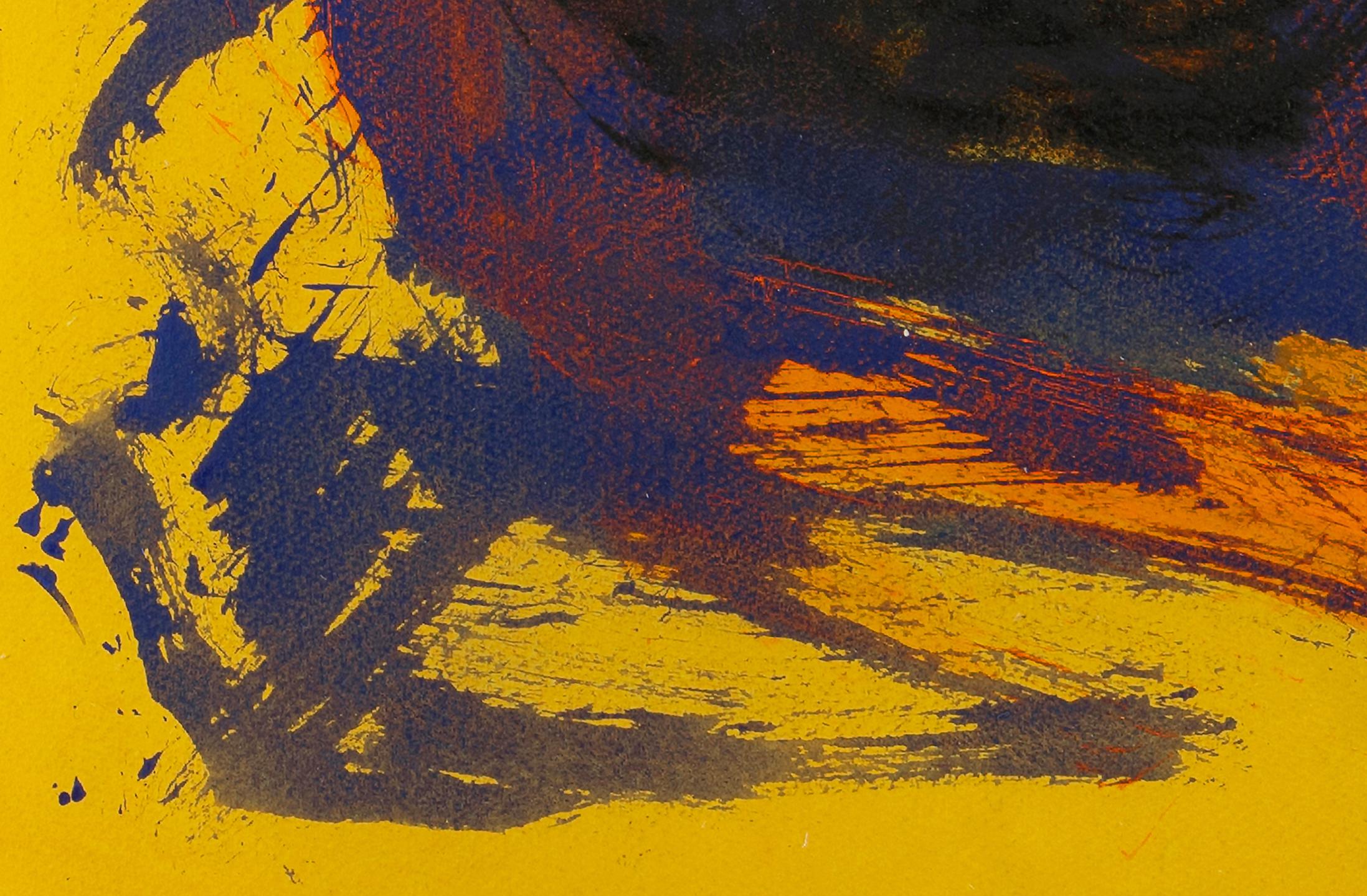 Eine eindrucksvolle und einzigartige Abstraktion des abstrakten Expressionisten Cleve Gray.  Seine Arbeiten auf Papier lassen sich sehr gut übersetzen, da er seine Papiere sorgfältig auswählt und die Ab-Ex-Aktionsmalerei mit der Ästhetik der
