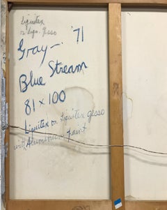 Blue Stream, Large Abstract Expressionist Painting by Cleve Gray 1971