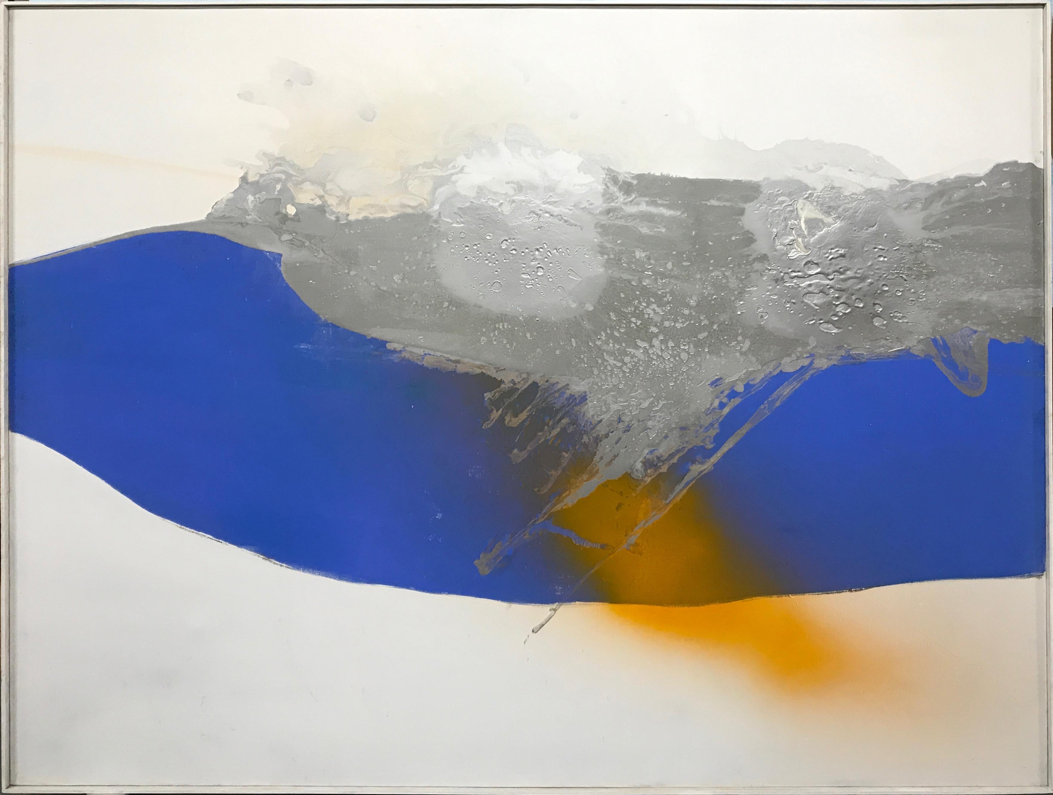 Artist: Cleve Gray, American (1918 - 2004)
Title: Blue Stream
Year: 1971
Medium: Liquitex on Liquitex Gesso with Aluminum paint on canvas, signed verso
Size: 82 x 101 in. (208.28 x 256.54 cm)