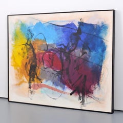 Large Cleve Gray Abstract Painting, 65″W