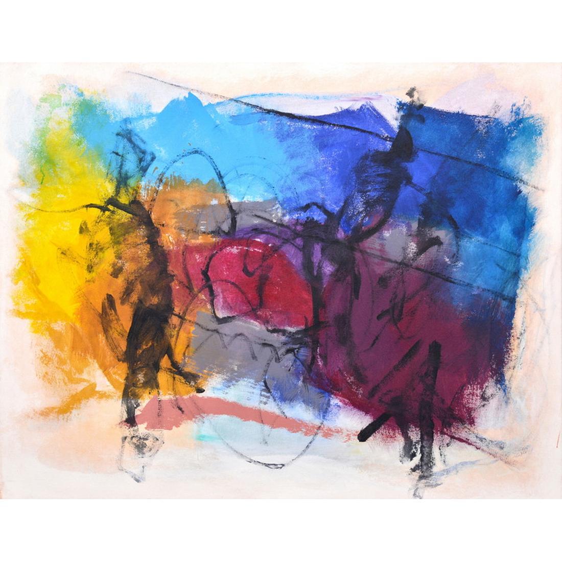 Artista/Designer; Produttore: Cleve Gray (Americano, 1918-2004)
Contrassegno/i; note: firmato
Materiali: acrilico su tela 
Dimensioni (H, L, P):  50 "h, 65 "w; 51 "h, 66.5 "w telaio
Informazioni aggiuntive: Il lavoro è intitolato "Towards Cornwall