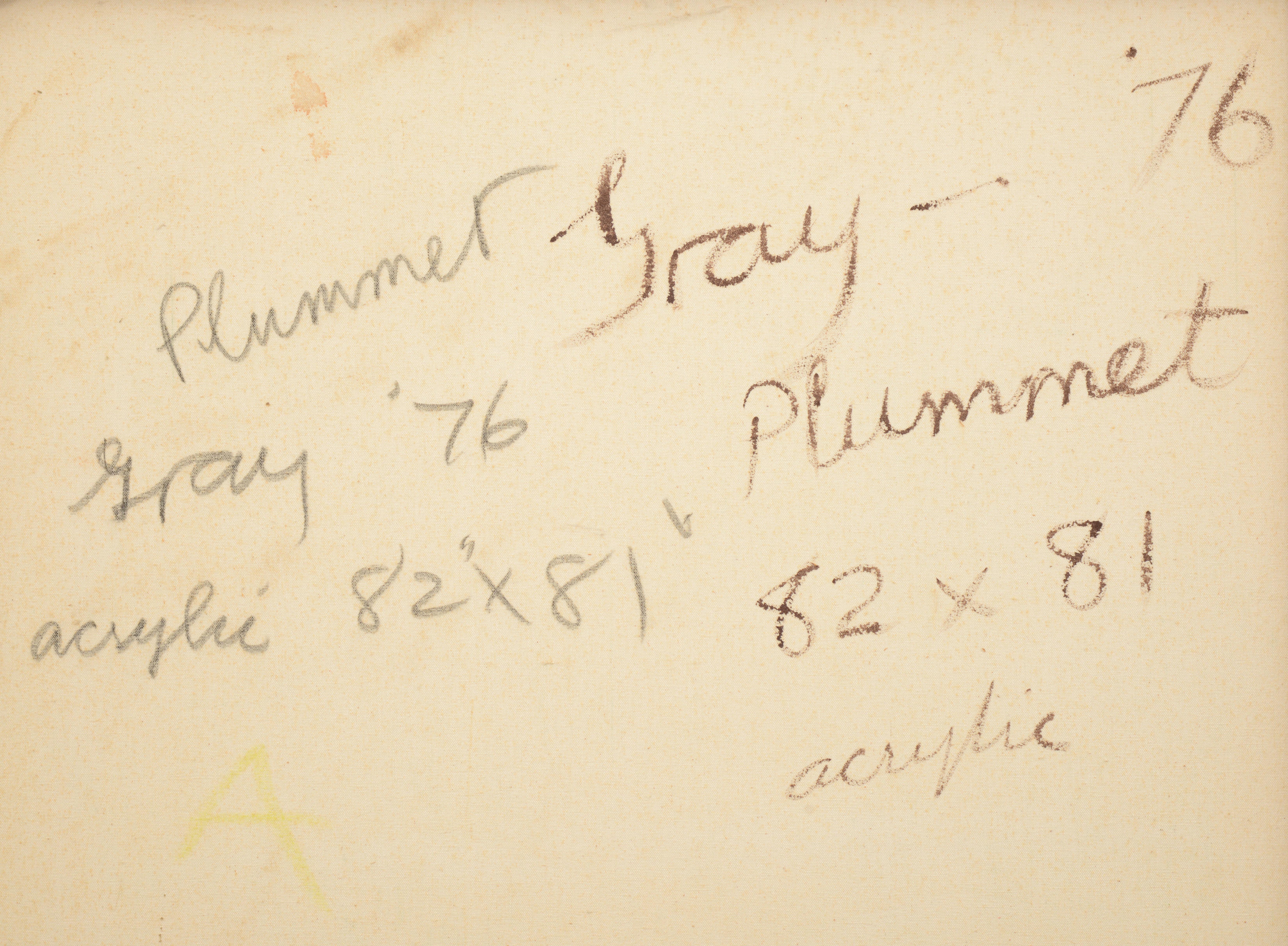 Grande quadro astratto di Cleve Gray, PLUMMET, 82 
