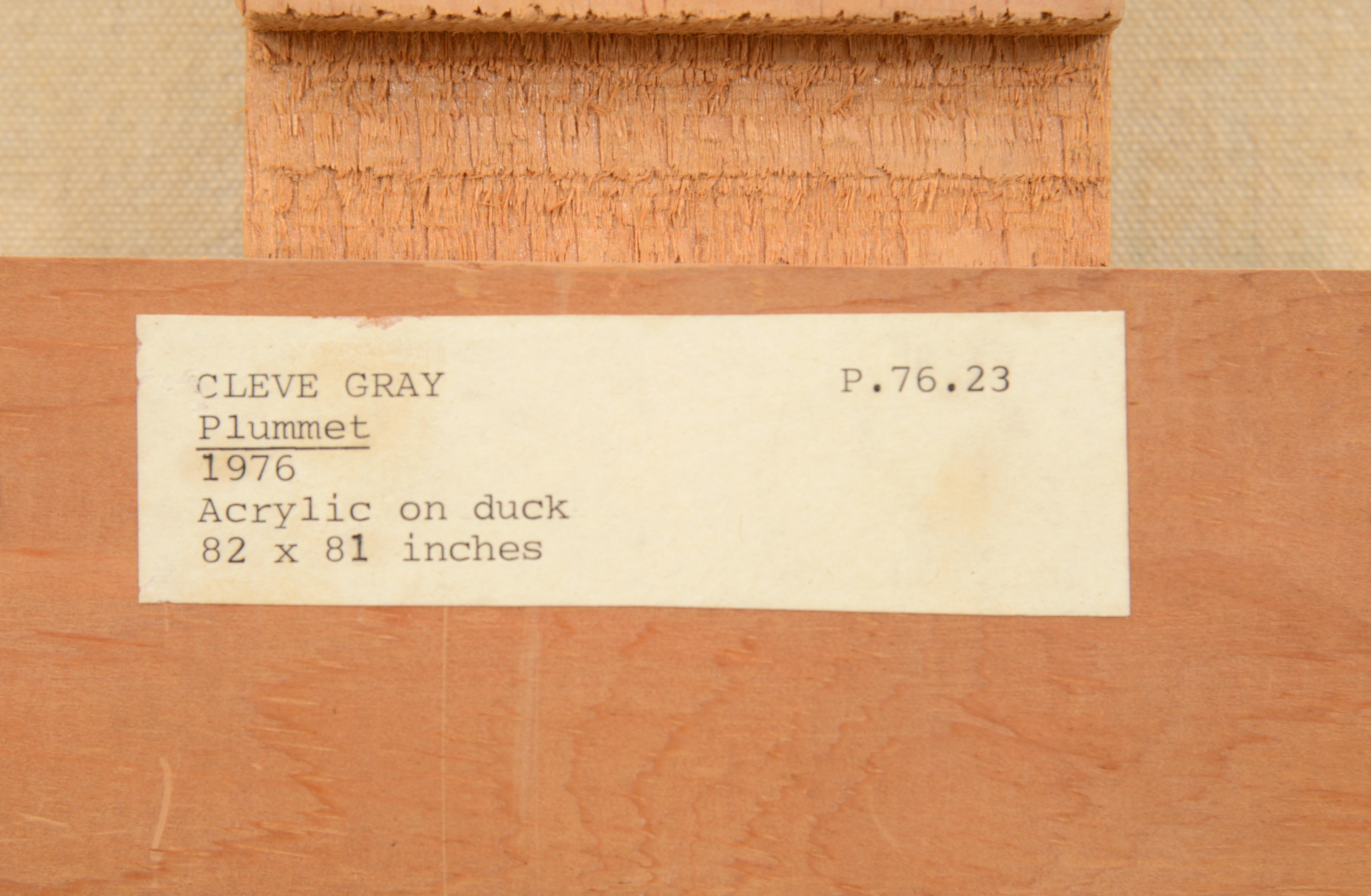 Grande quadro astratto di Cleve Gray, PLUMMET, 82 