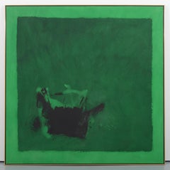 Large Cleve Gray Abstract Painting, PLUMMET, 82"H