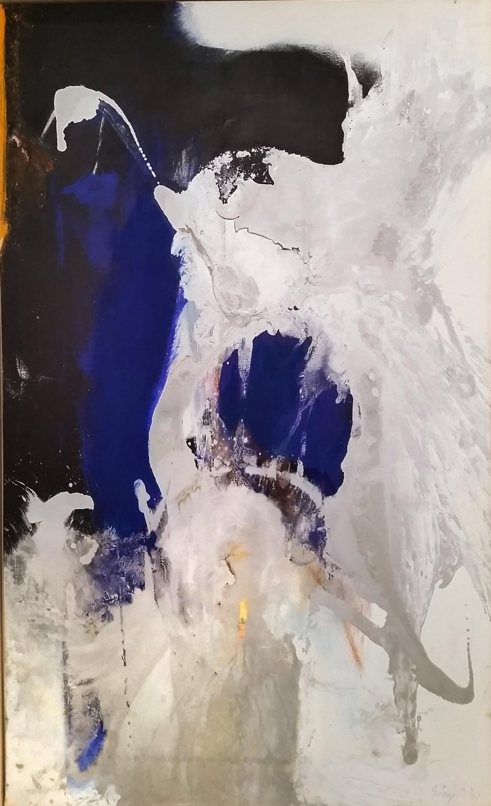 Cleve Gray Abstract Painting - Silver Spectre