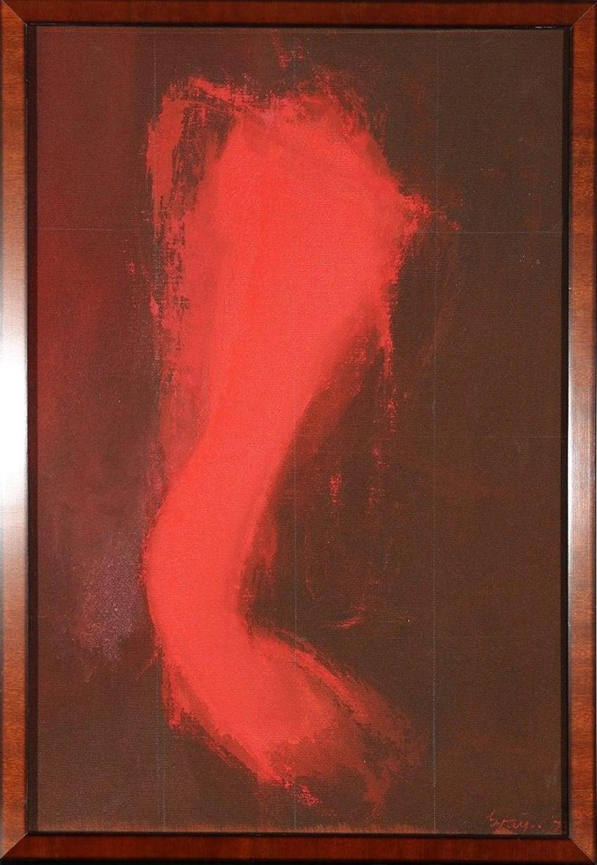 Study for Threnody 1973 (a 28 panel painting in Neuberger Museum of Art) o/c oil - Painting by Cleve Gray
