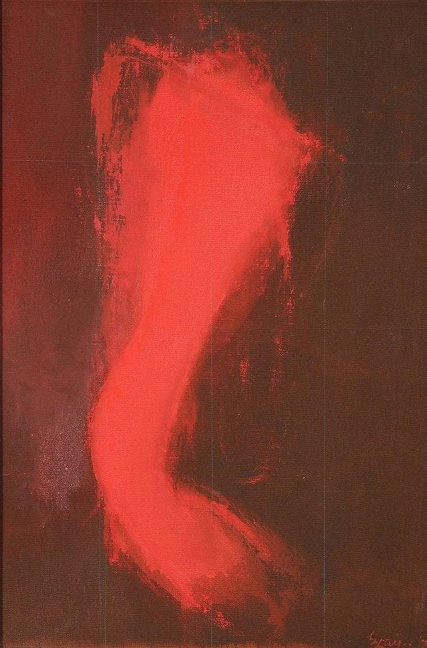 Cleve Gray Abstract Painting - Study for Threnody 1973 (a 28 panel painting in Neuberger Museum of Art) o/c oil