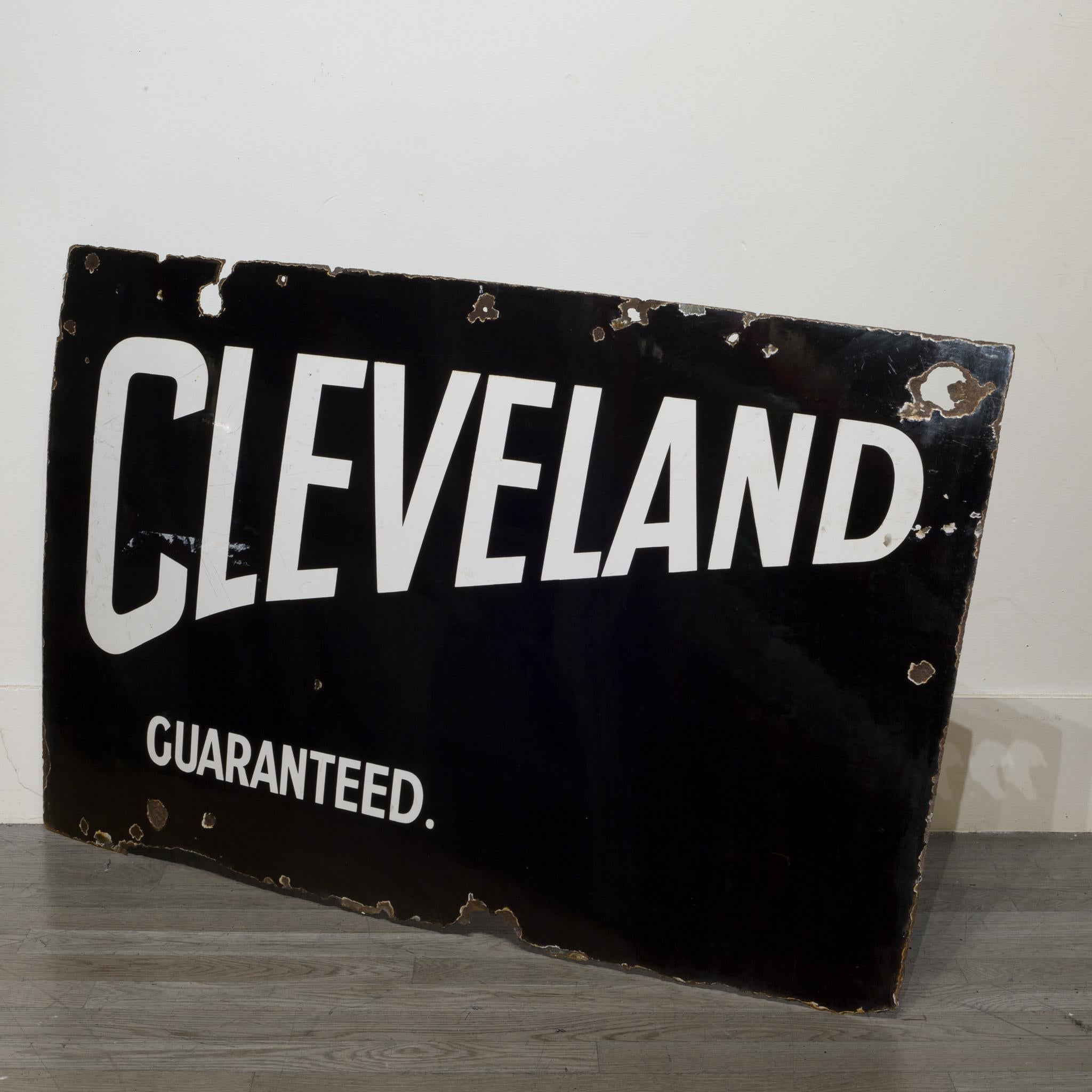 Industrial Cleveland Guaranteed Enameled Sign, circa 1920-1934