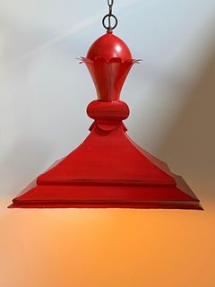 Clever Large Antique Cherry Red Capital Hanging Pendant Light Fixture