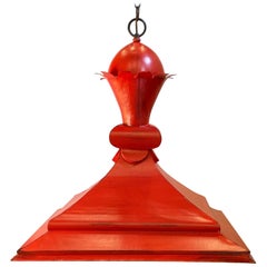 Clever Large Antique Cherry Red Capital Hanging Pendant Light Fixture