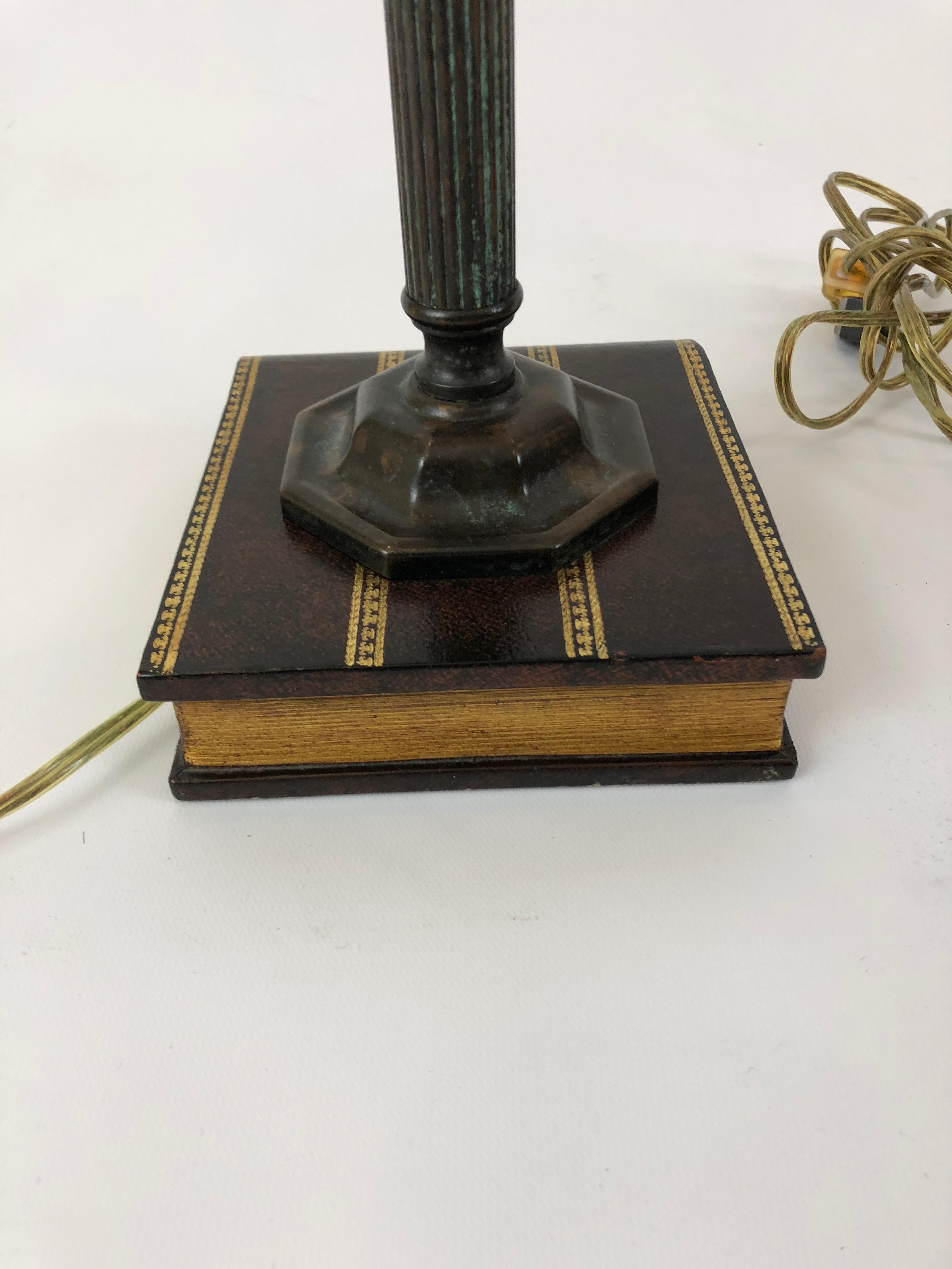 Late 20th Century Clever Pair of Maitland-Smith Trompe L'oeil Book and Column Table Lamps