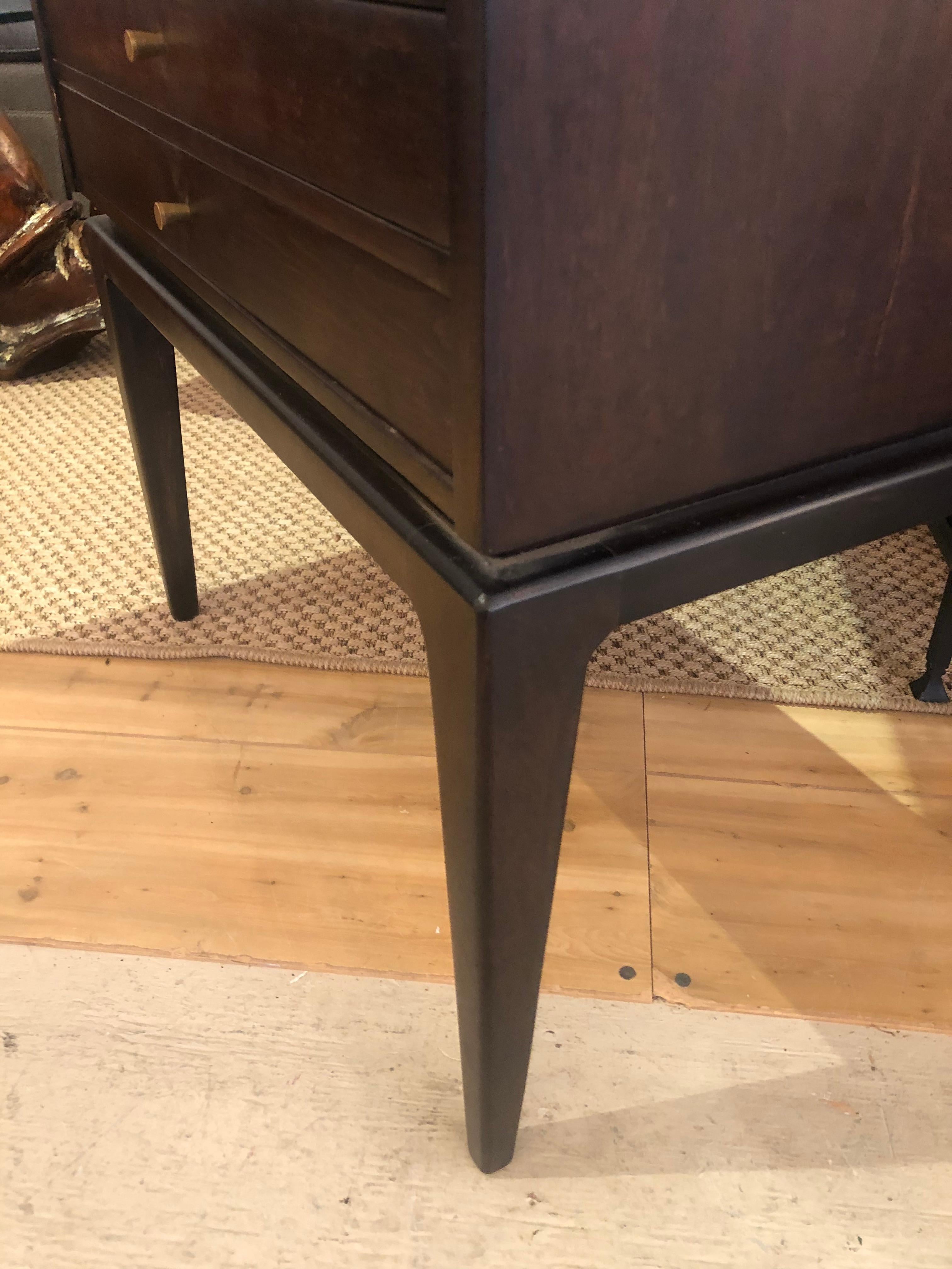 Clever Pair of Mid-Century Modern End Tables with Hidden Collapsible Tea Tables For Sale 1