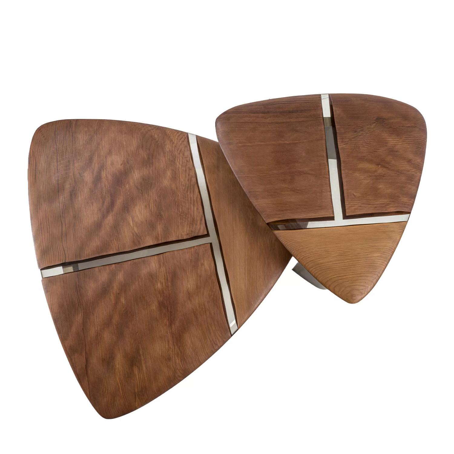 XXIe siècle et contemporain Ensemble de 3 tables basses Kauri en bois astucieux en vente