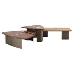 Clevered Kauri Wood Set of 3 Coffee Table